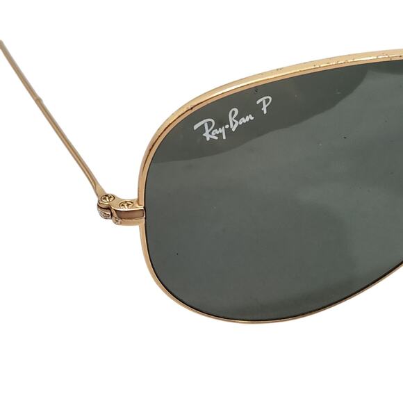 RAY-BAN SUNGLASSES AVIATOR POLARIZED LARGE METAL GOLD FRAMES UNISEX READ - Picture 2 of 10